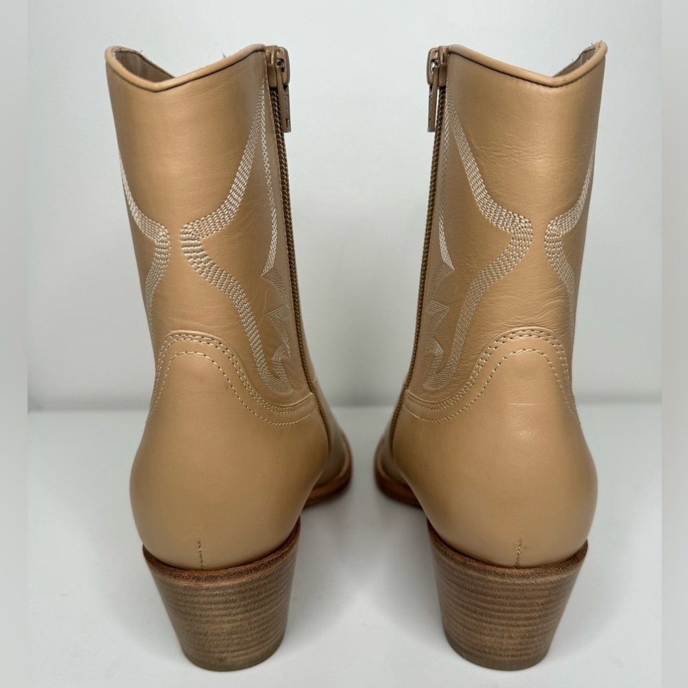 Valentino Garavani Calfskin Embroidered Texan Cowboy Ankle Boots - Size 39.5 - Picture 5 of 7